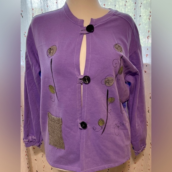 Kunky’s Hand-Painted Wearable Art Sweater Pullover OOAK Unique Statement Medium - Picture 2 of 10